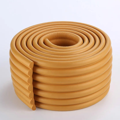 Roll of baby safety foam edge protector, ready for application on home furniture.