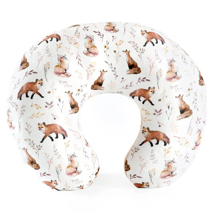 Light green breathable stretch nursing pillow cover on a modern nursing pillow