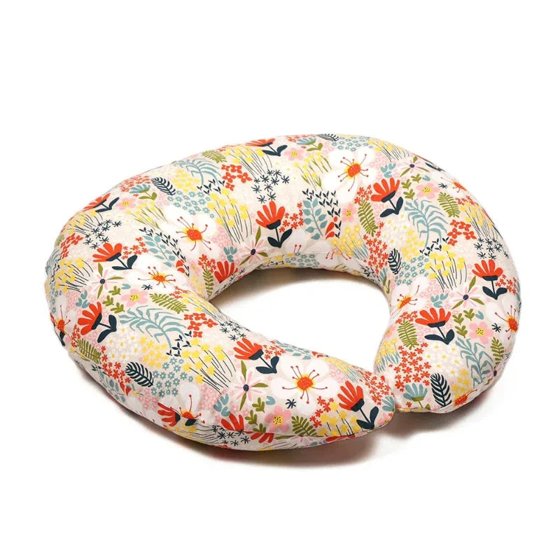 Zoomed texture of breathable stretch fabric nursing pillow cover, highlighting softness