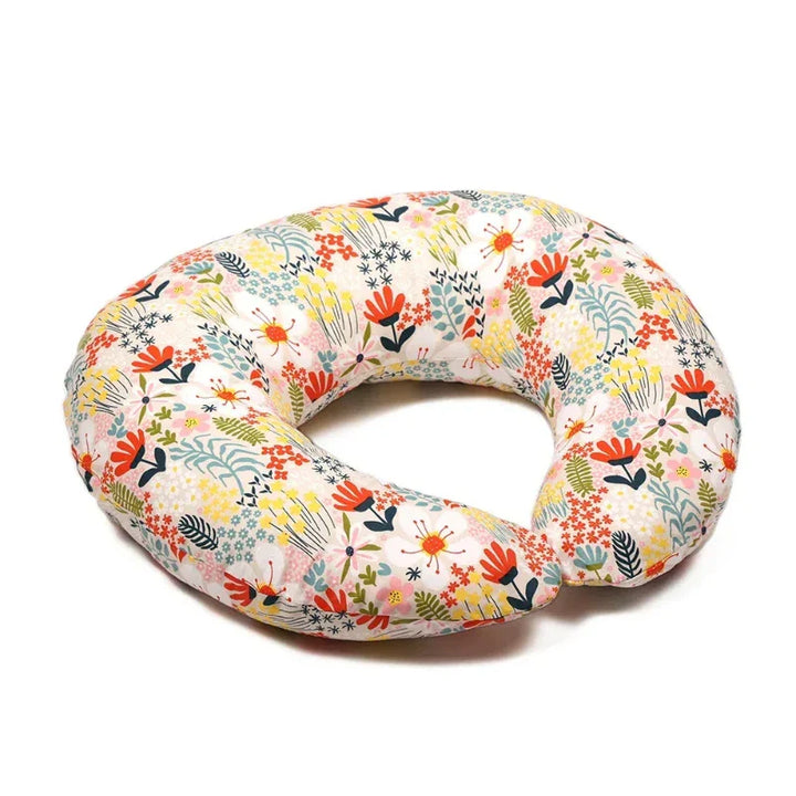 Zoomed texture of breathable stretch fabric nursing pillow cover, highlighting softness