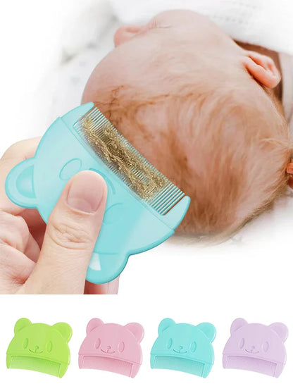 Two-piece baby hair brush and comb set, designed for comfortable and safe newborn hair care.