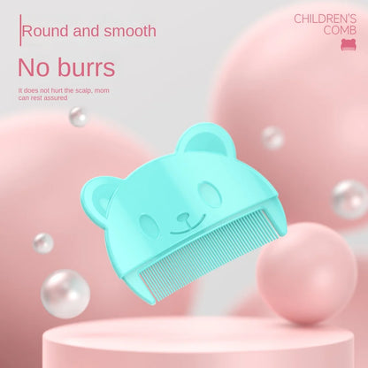 Newborn baby hair brush with wide natural bristles and comb for healthy hair growth.
