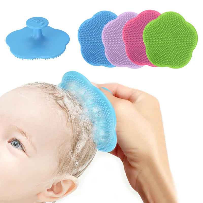 Newborn baby hair brush with natural bristles and fine-toothed comb for sensitive scalps.