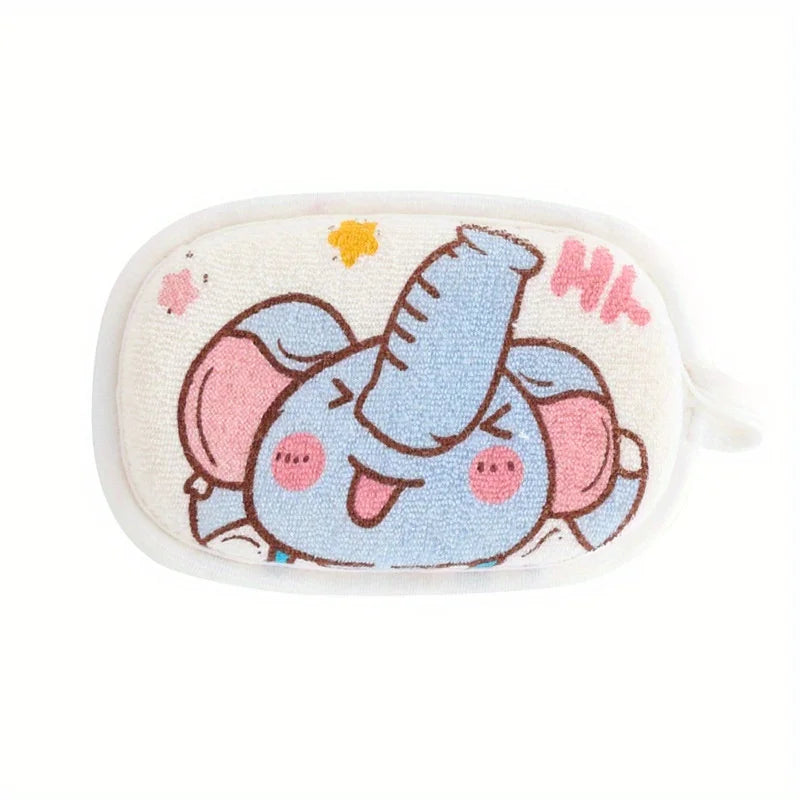 Hypoallergenic baby bath sponge, soft cartoon animal for gentle cleansing during infant bathing