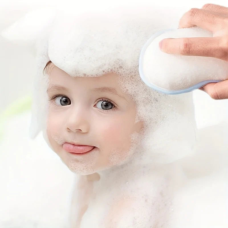Gentle cartoon animal baby bath sponge, perfect for sensitive skin during kids bath