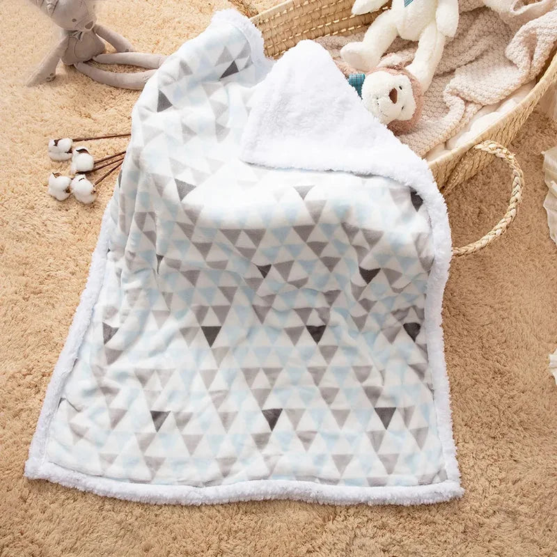 Cozy stroller blanket, warm and soft for infant journeys.