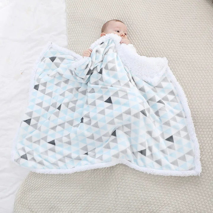 Plush unisex baby blanket, perfect for gifting and daily use.