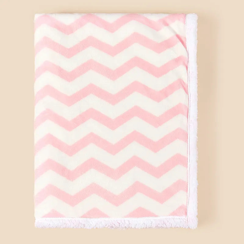 High-quality fleece infant blanket, a perfect baby shower gift.