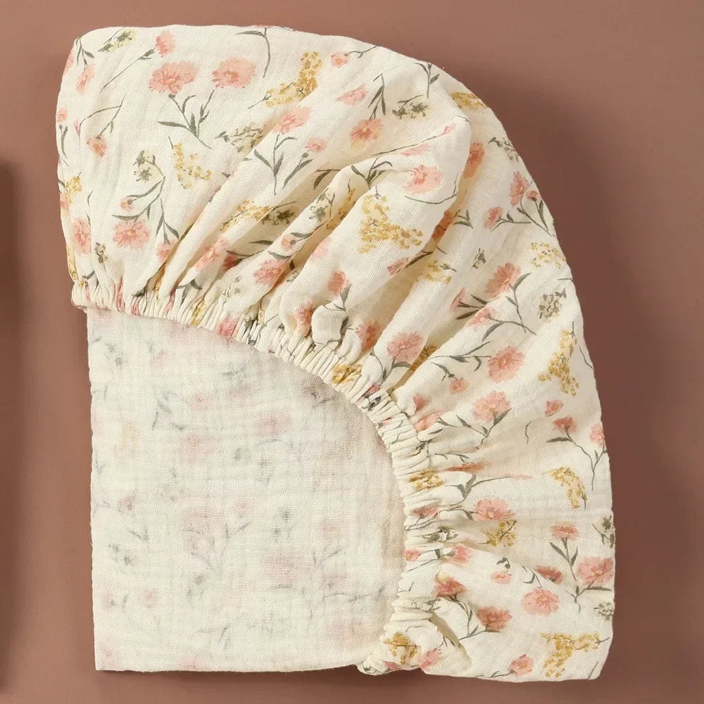 Pure cotton bassinet sheet, hypoallergenic and breathable, for comfortable baby sleep