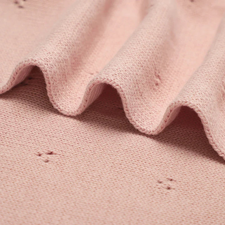Plush cotton baby blanket, luxurious feel for infants. Great for sensitive newborn skin & snuggles.
