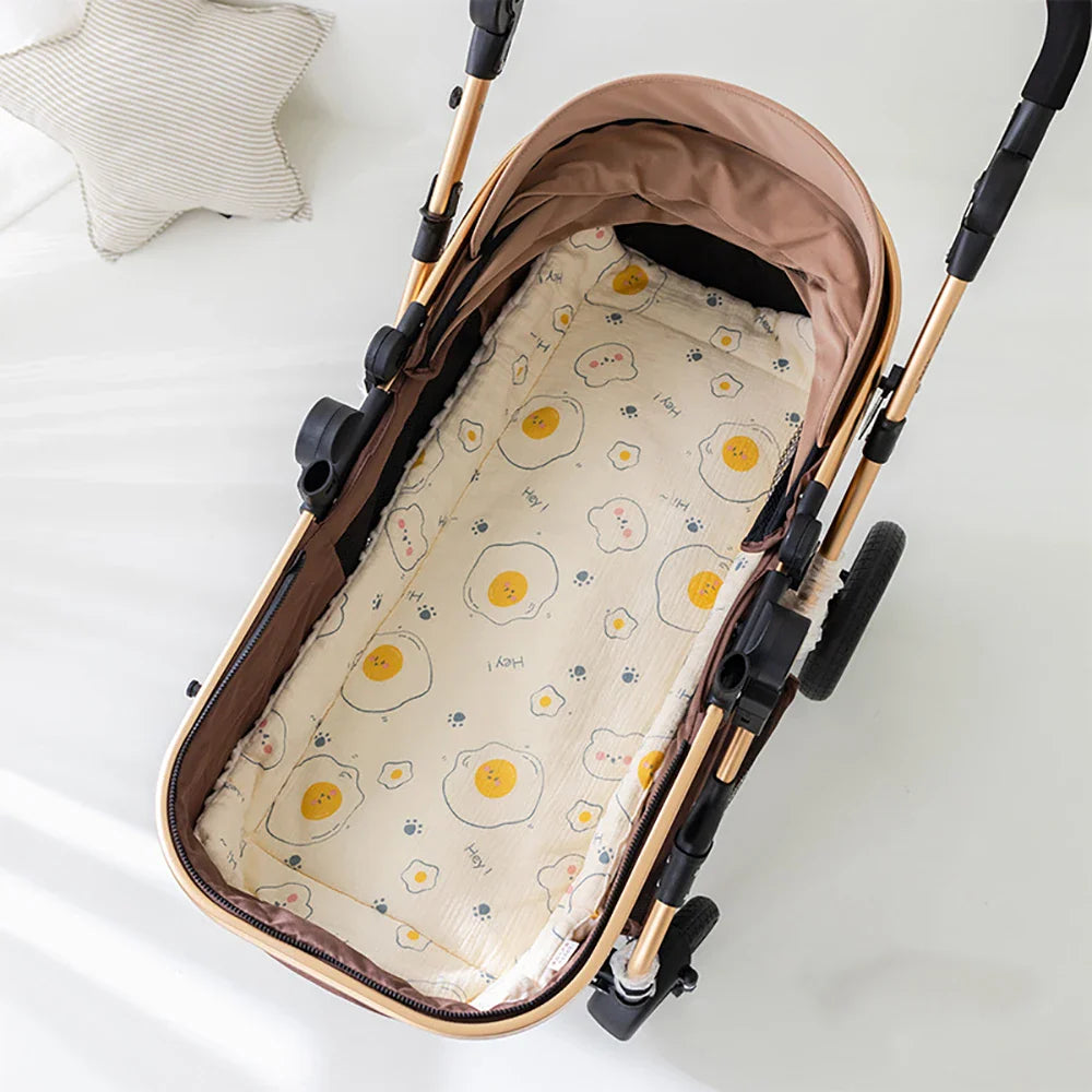 Plush cotton cushion designed for baby stroller comfort and warmth
