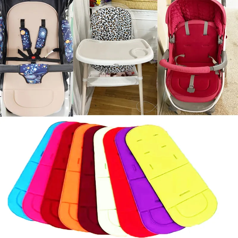 Soft cotton baby stroller seat cushion, grey, for comfortable transport