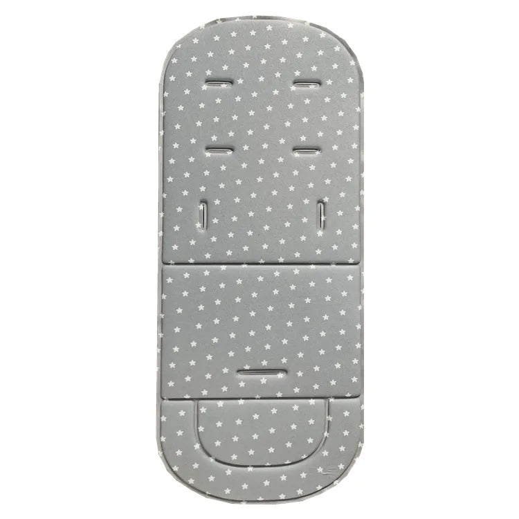 Secure harness compatible baby stroller seat cushion, cotton, blue