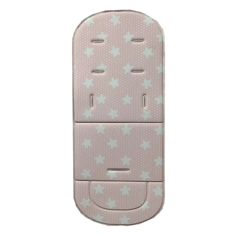 Baby pushchair seat cushion, soft cotton, with head support, grey