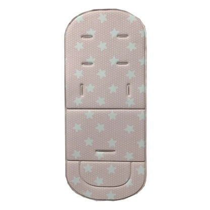 Baby pushchair seat cushion, soft cotton, with head support, grey