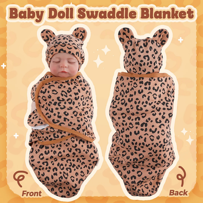 Infant comfort swaddle wrap with coordinating beanie hat, gentle on skin, pink