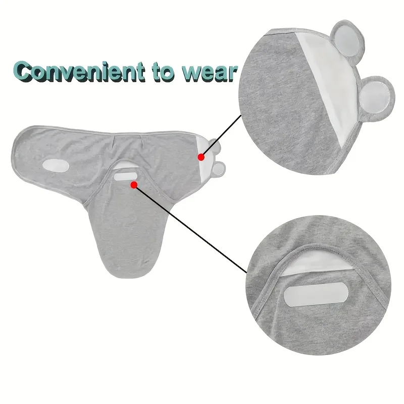 Cotton newborn wrap & baby hat set, perfect for safe sleeping & warmth, gender-neutral