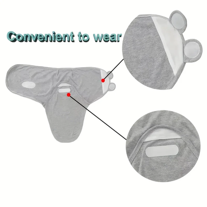 Cotton newborn wrap & baby hat set, perfect for safe sleeping & warmth, gender-neutral
