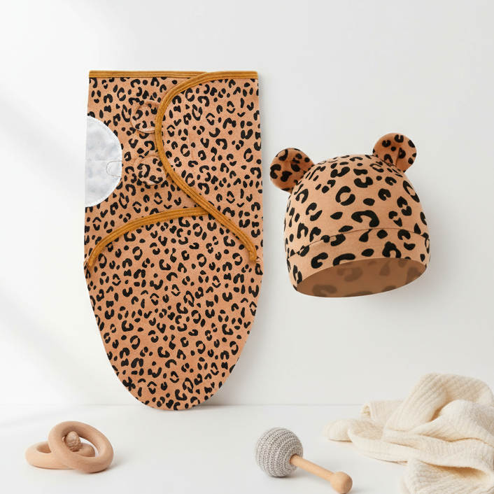 Breathable baby swaddle blanket and soft infant hat set, ideal for new arrivals