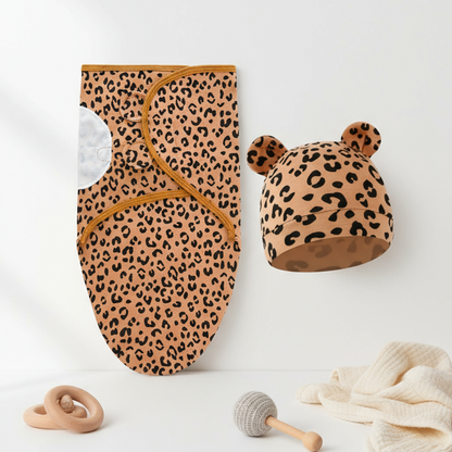 Breathable baby swaddle blanket and soft infant hat set, ideal for new arrivals