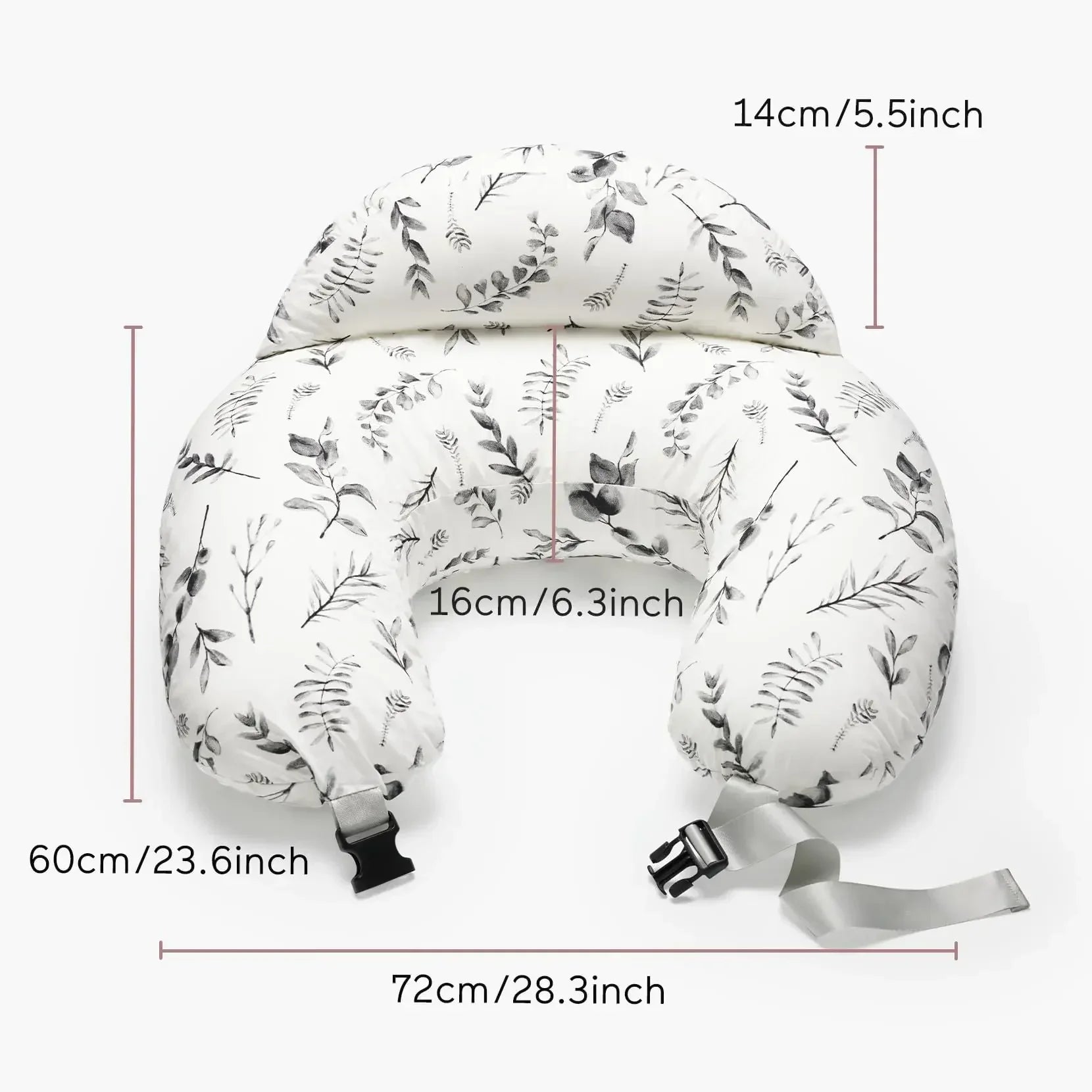 Close-up of a textured ergonomic baby nursing pillow cover, soft cotton for mom and baby comfort