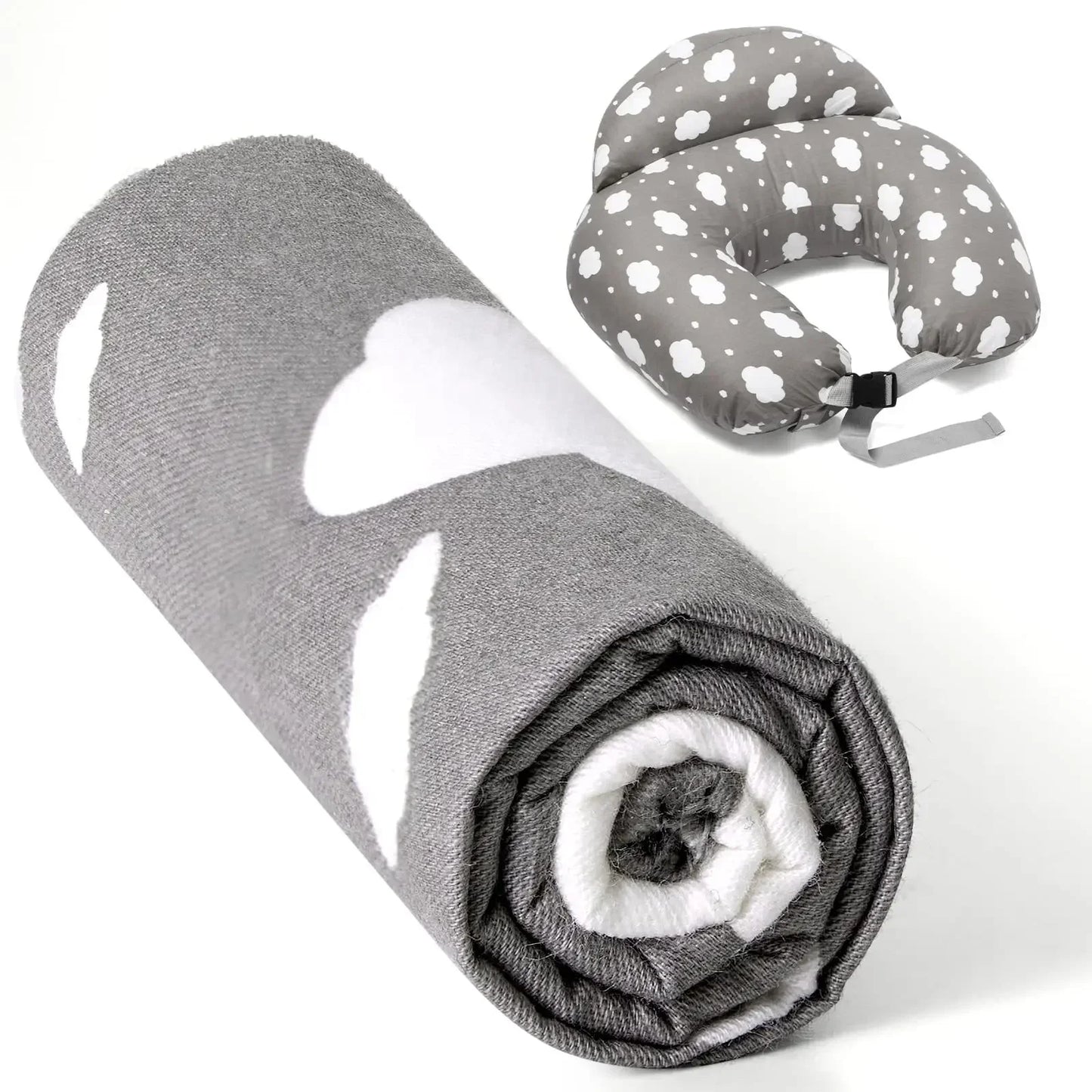Removable soft cotton pillowcase for baby nursing pillow, featuring a gentle print for nursery