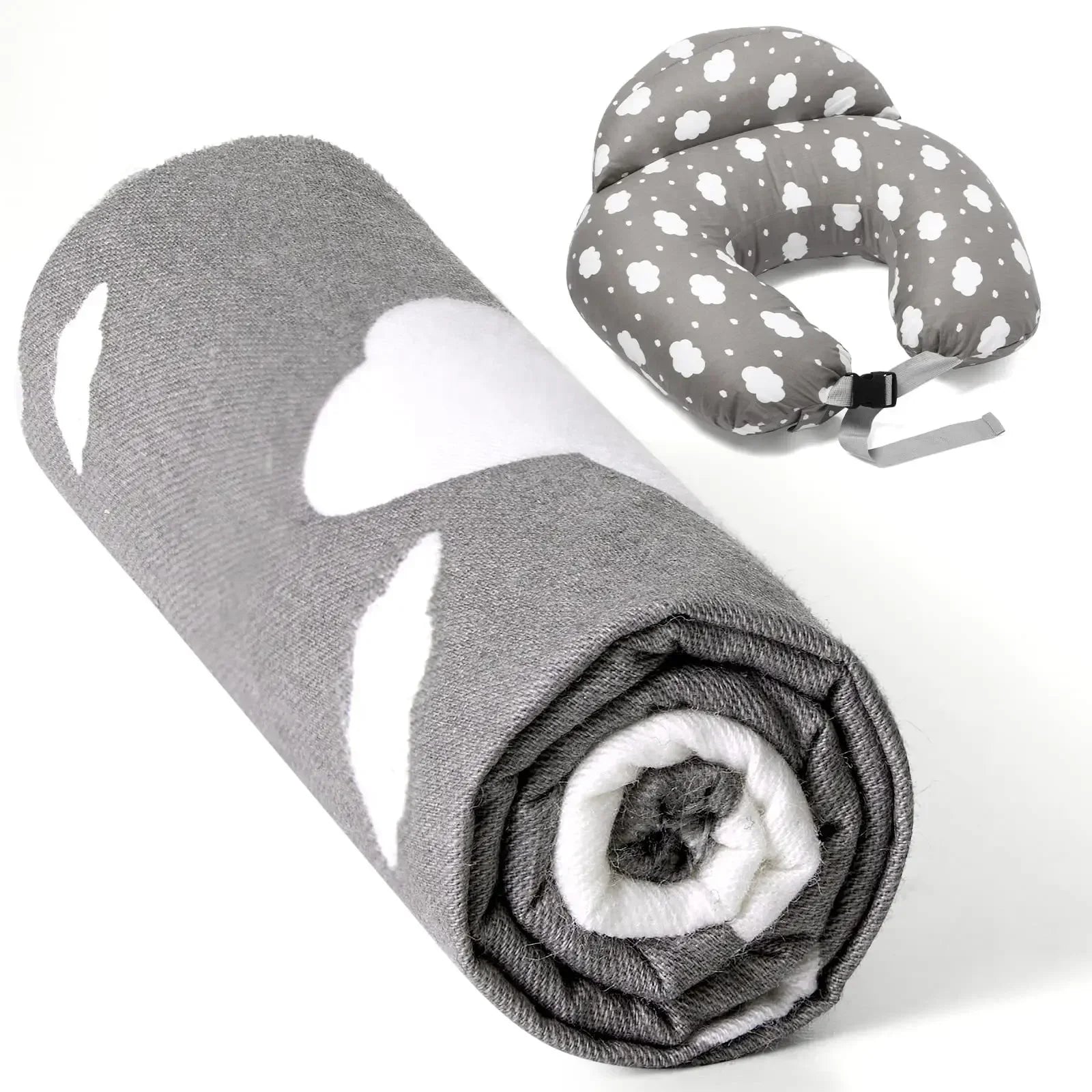 Removable soft cotton pillowcase for baby nursing pillow, featuring a gentle print for nursery