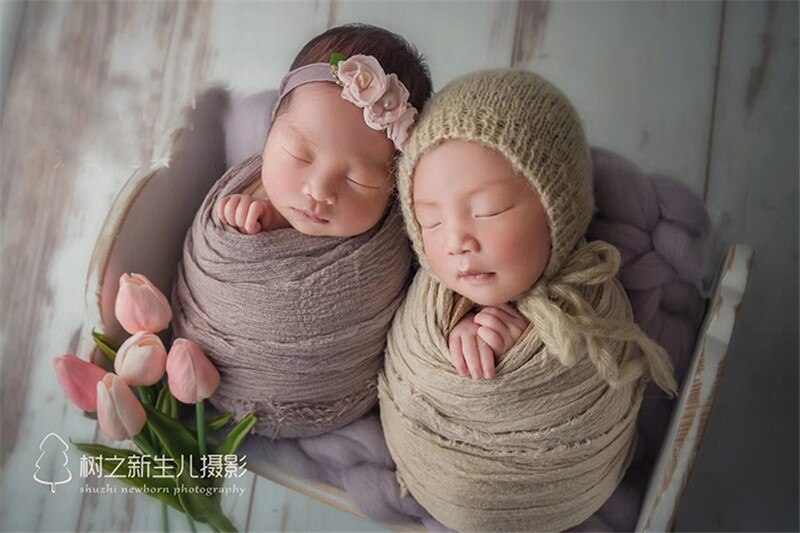 Elegant, soft baby photography blanket in a versatile neutral tone for studio or home.