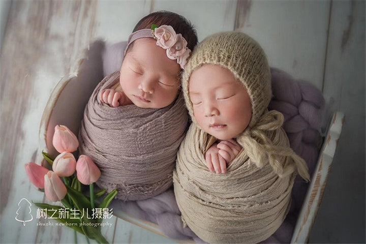 Elegant, soft baby photography blanket in a versatile neutral tone for studio or home.