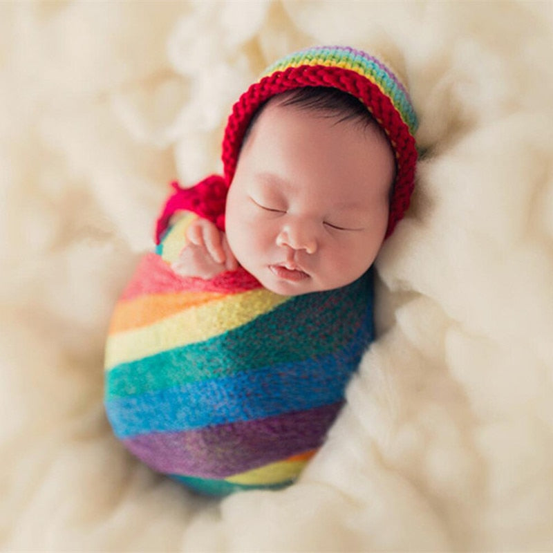 Soft cotton newborn baby swaddle blanket, stretchy wrap for infant comfort.