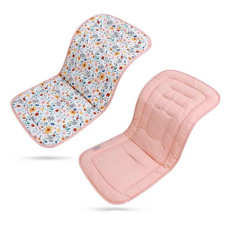 Soft, reversible cotton baby stroller cushion, a universal infant travel essential