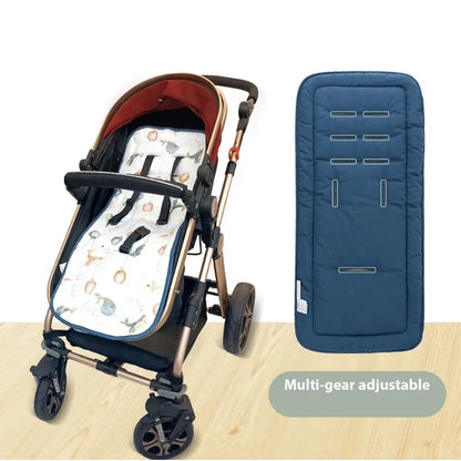 Baby essential: soft, breathable cotton stroller cushion with reversible design for infants