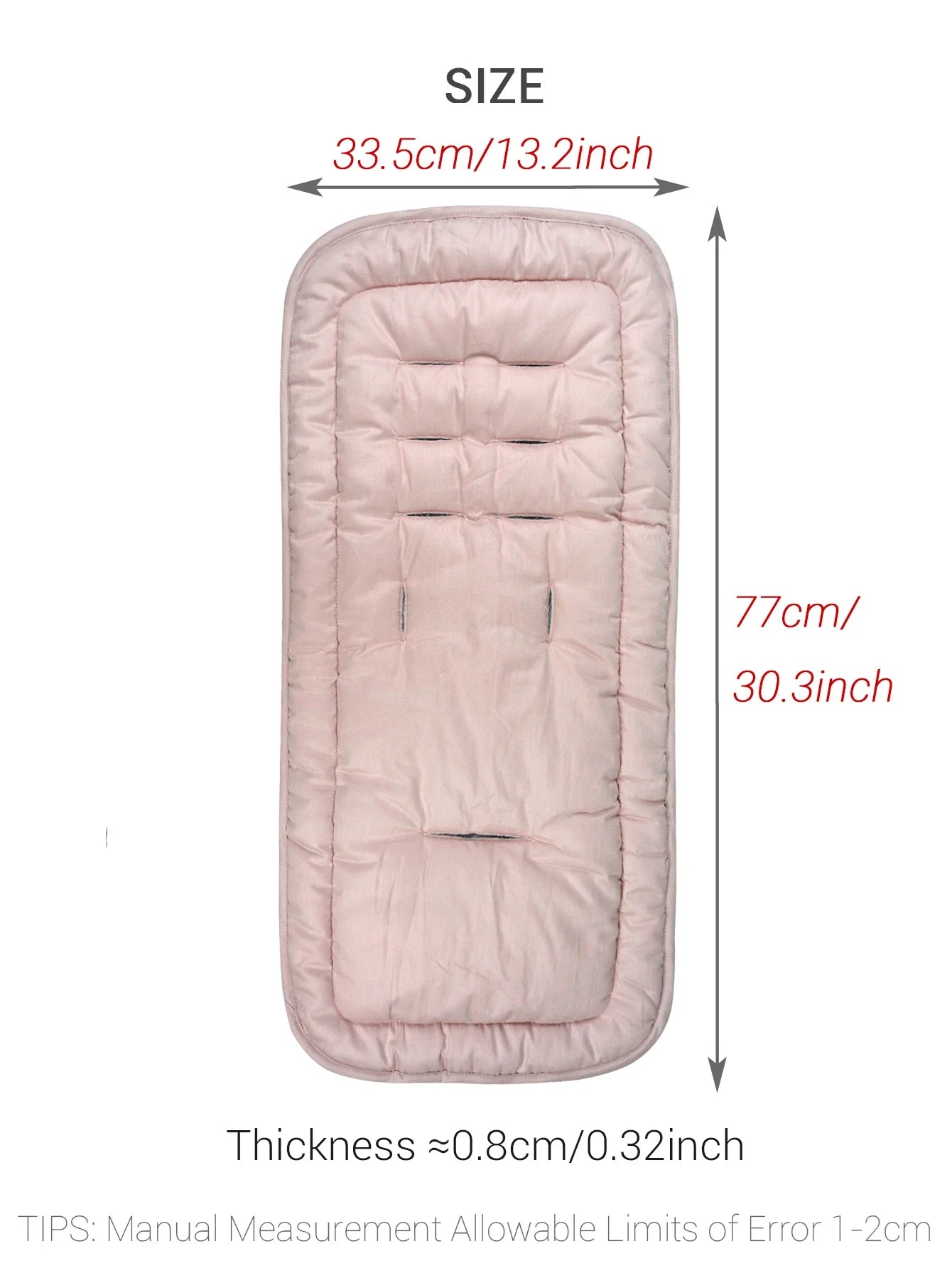 Cotton infant seat liner, reversible and universal fit for various baby strollers