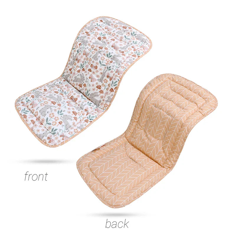 Travel comfort baby accessory: soft cotton reversible stroller cushion for infants