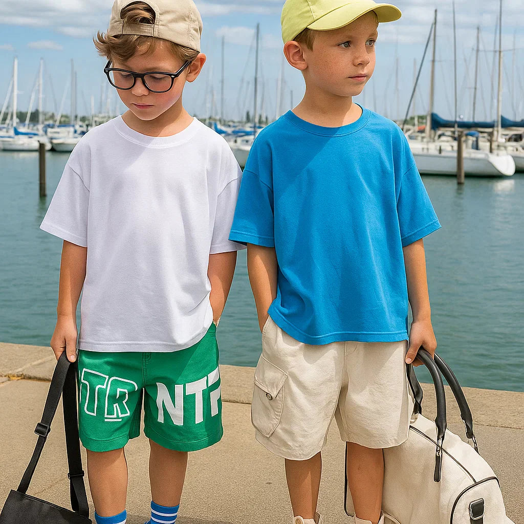 Kids casual pure cotton t-shirt, comfortable and soft fabric for boys and girls