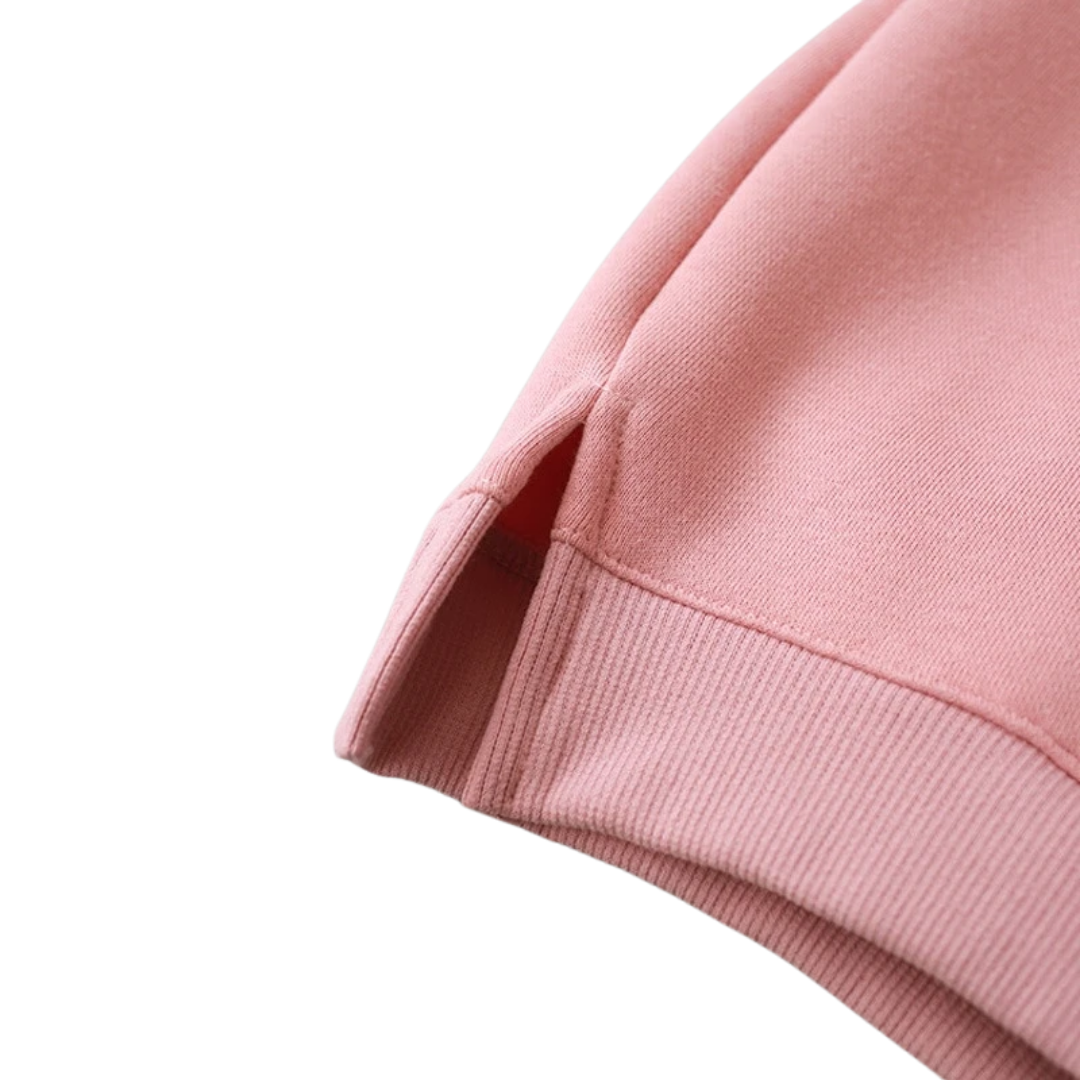 Comfortable solid color cotton pullover sweater with fun cartoon ears, unisex clothing
