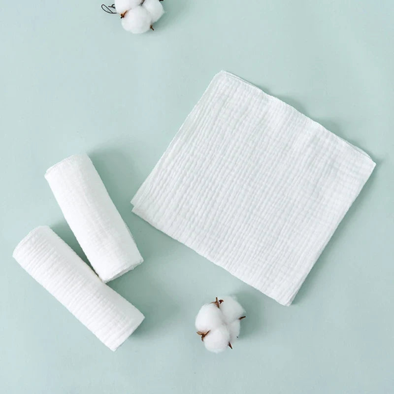 Close-up of breathable cotton gauze fabric of an eco-friendly baby diaper