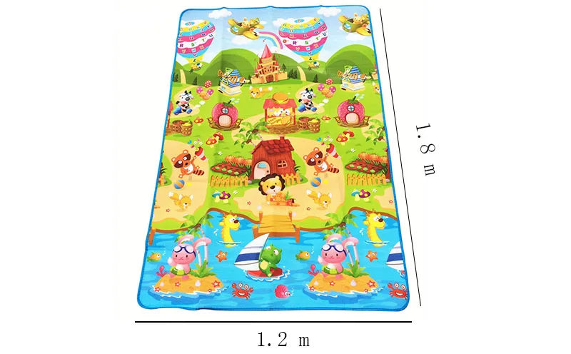 Durable and safety-certified EVA foam play rug, designed as a puzzle mat for young children.
