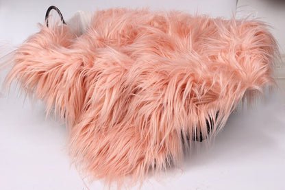 Delicate purple faux fur baby blanket, charming prop for infant photos