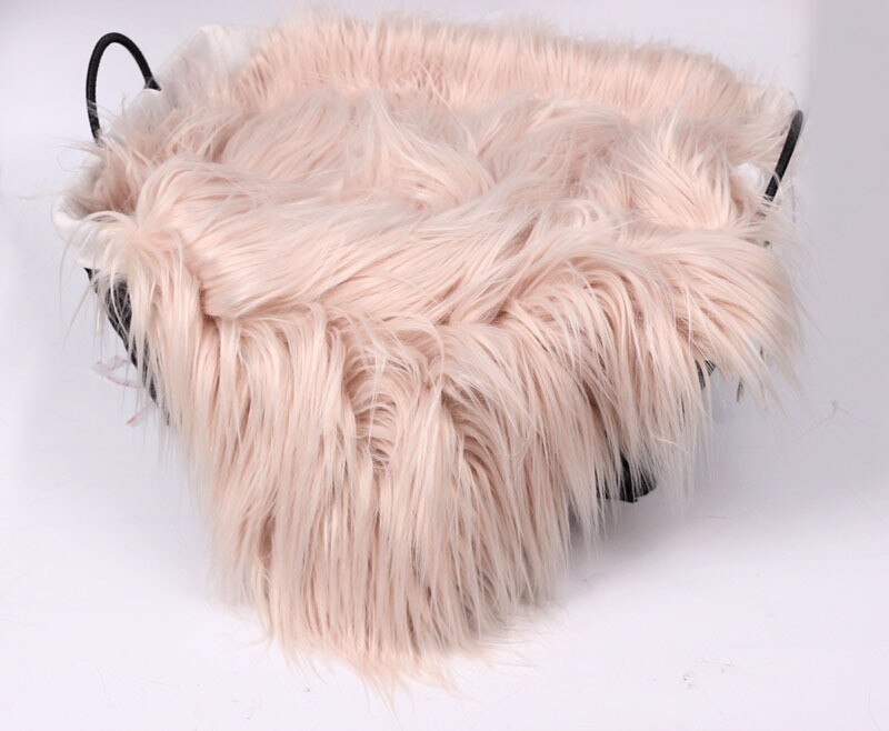 High-quality faux fur baby blanket, excellent for professional newborn photography