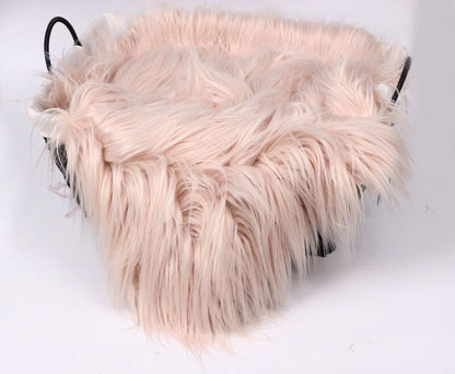 High-quality faux fur baby blanket, excellent for professional newborn photography