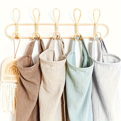 Comfortable green cotton nursing scarf, designed for private and easy breastfeeding anywhere.