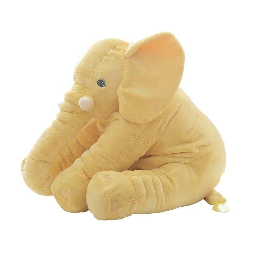 Snuggly gray elephant stuffed animal, a soft plush toy ideal for baby's nursery decor & naptime comfort.