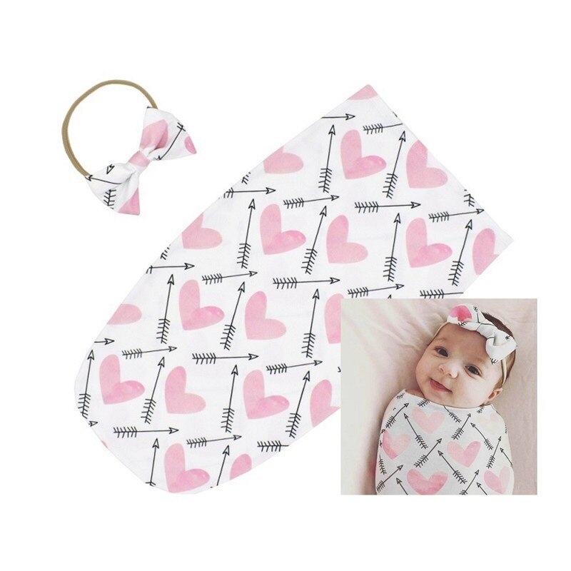Cozy cotton newborn swaddle and infant hat, ideal baby gift set for new parents