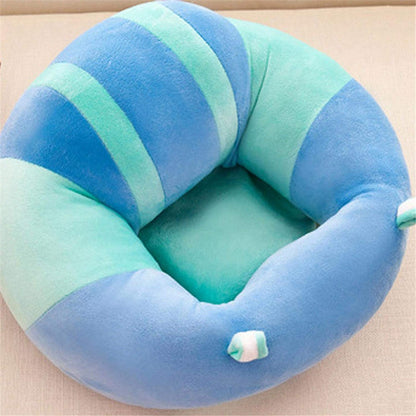 Front view of a baby's animal support seat, showcasing its ergonomic design for infant comfort