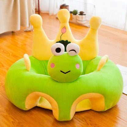 Adorable animal support seat, a plush polyester infant chair for safe and fun baby learning
