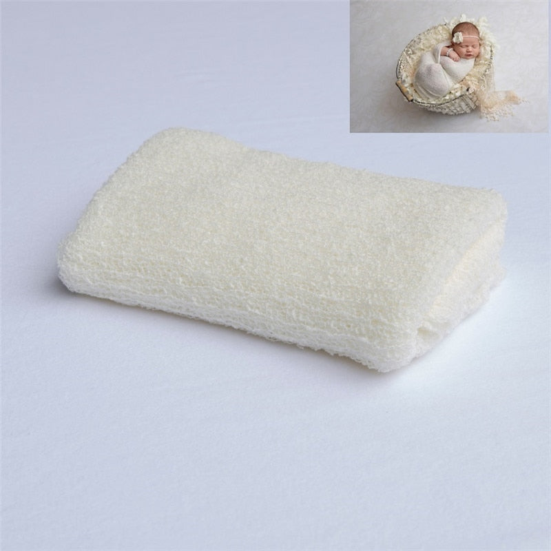 Elegant knitted baby blanket, ideal as a photography prop for infant portraits