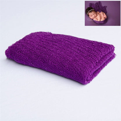 Luxurious cotton blend knitted baby wrap, essential for comfortable newborn photography