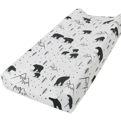 Blue dinosaur print soft minky changing pad cover, fits standard changing pads, easy wash.