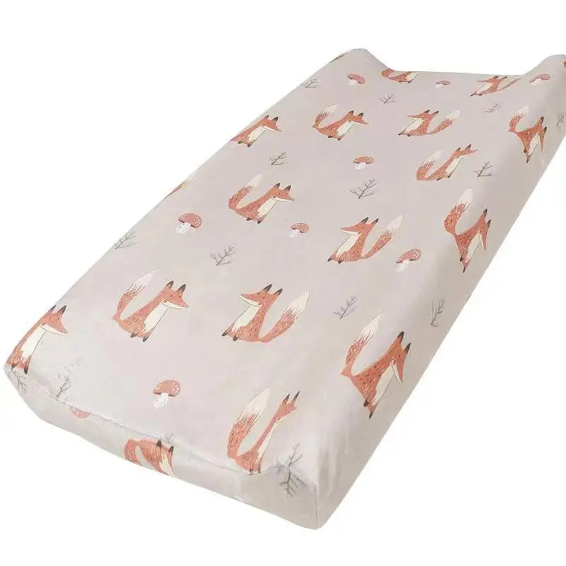 Minky changing pad cover in a gender-neutral design, ideal for a baby shower gift & nursery decor